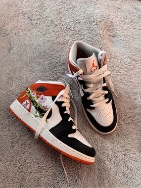 Nike Jordans Orange Cherry Blossom